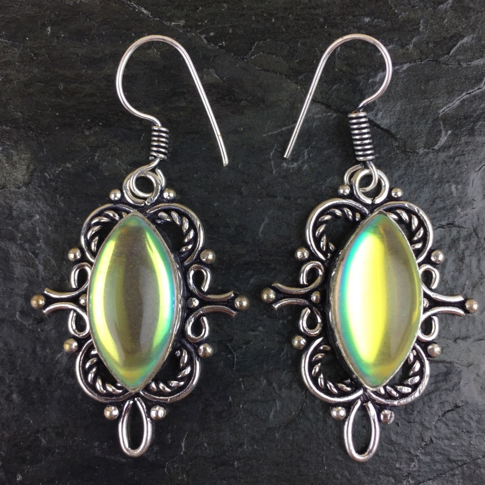 Sim Rainbow Topaz Hook Dangle Earrings